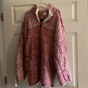 Fuzzy pocket pullover